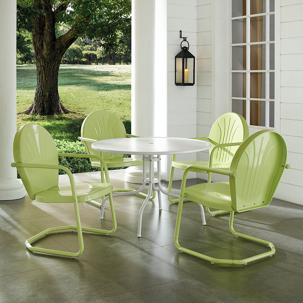 Ensemble de salle à manger d'extérieur en métal Crosley Griffith Key Lime, 5 pièces