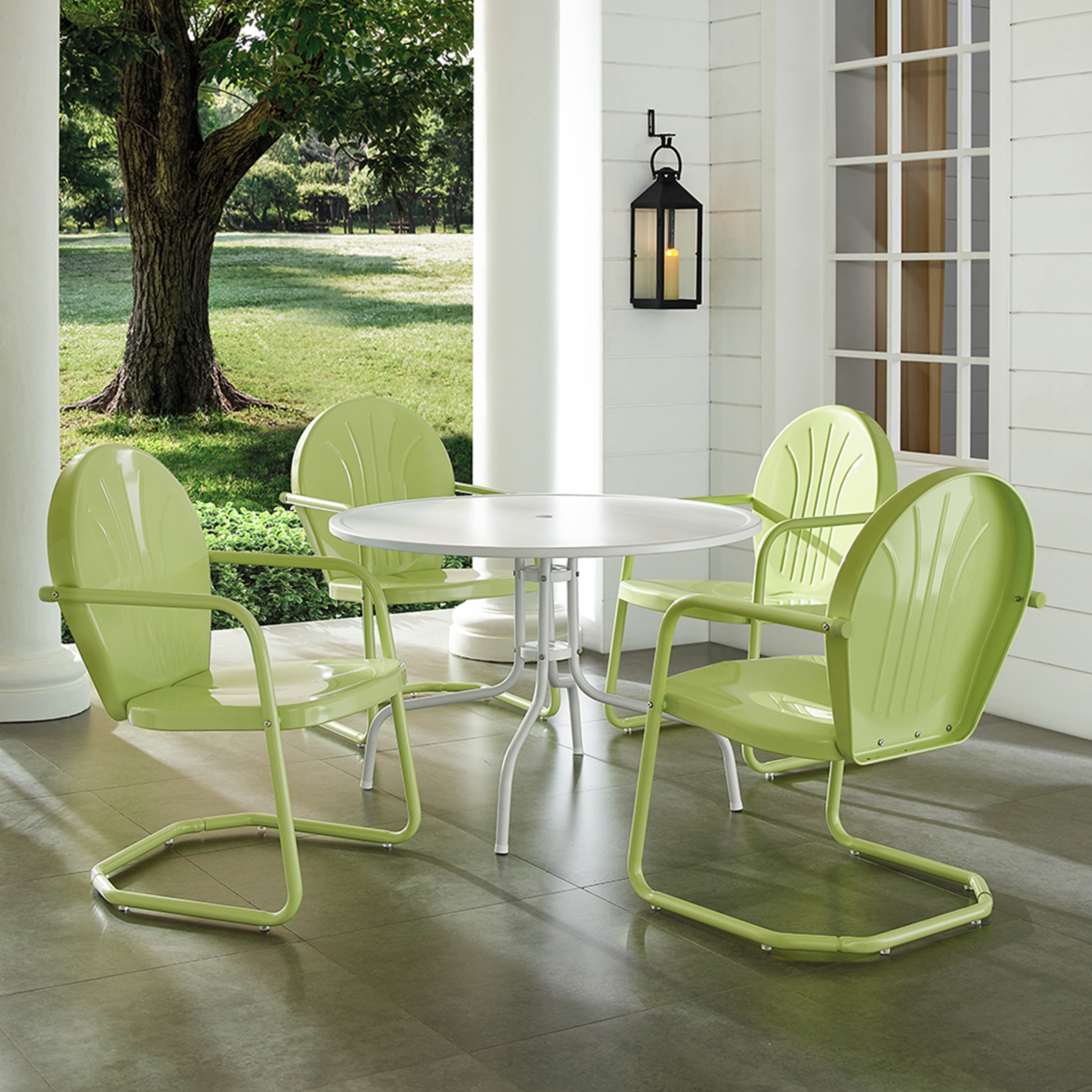 Ensemble de salle à manger d'extérieur en métal Crosley Griffith Key Lime, 5 pièces