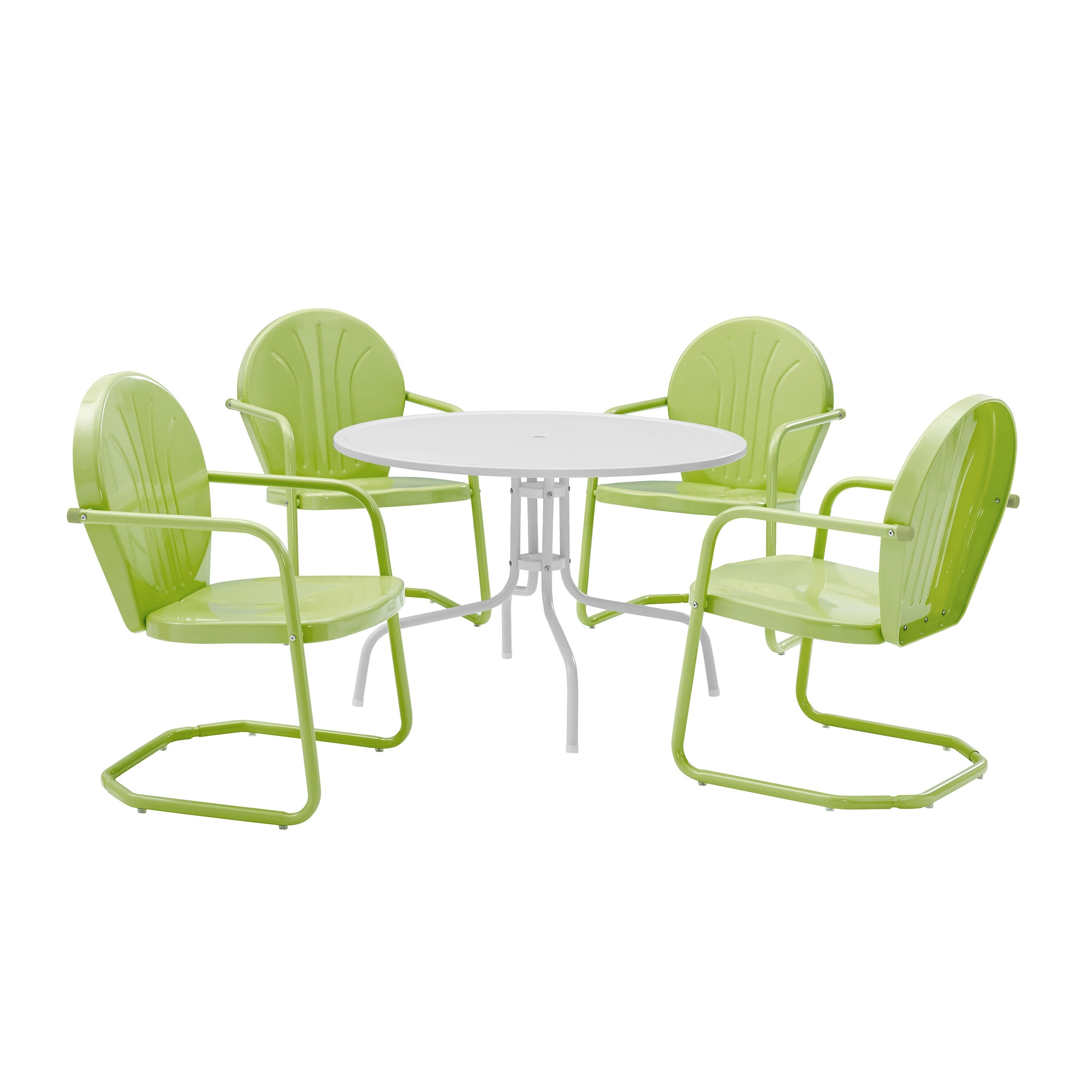 Ensemble de salle à manger d'extérieur en métal Crosley Griffith Key Lime, 5 pièces