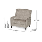 Fauteuil inclinable manuel Howie Pushback, bois brun foncé, beige texturé