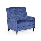 Fauteuil inclinable manuel Howie Pushback, bois brun foncé, bleu marine texturé