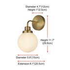 Applique de salle de bain Hudson à 1 lumière avec abat-jour globe givré