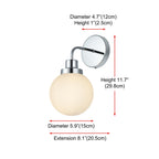 Applique de salle de bain Hudson à 1 lumière avec abat-jour globe givré