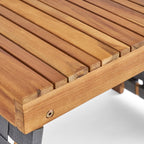 Salon de jardin pliable Huntsville 2 places en bois d'acacia avec ceinture décorative par Christopher Knight Home
