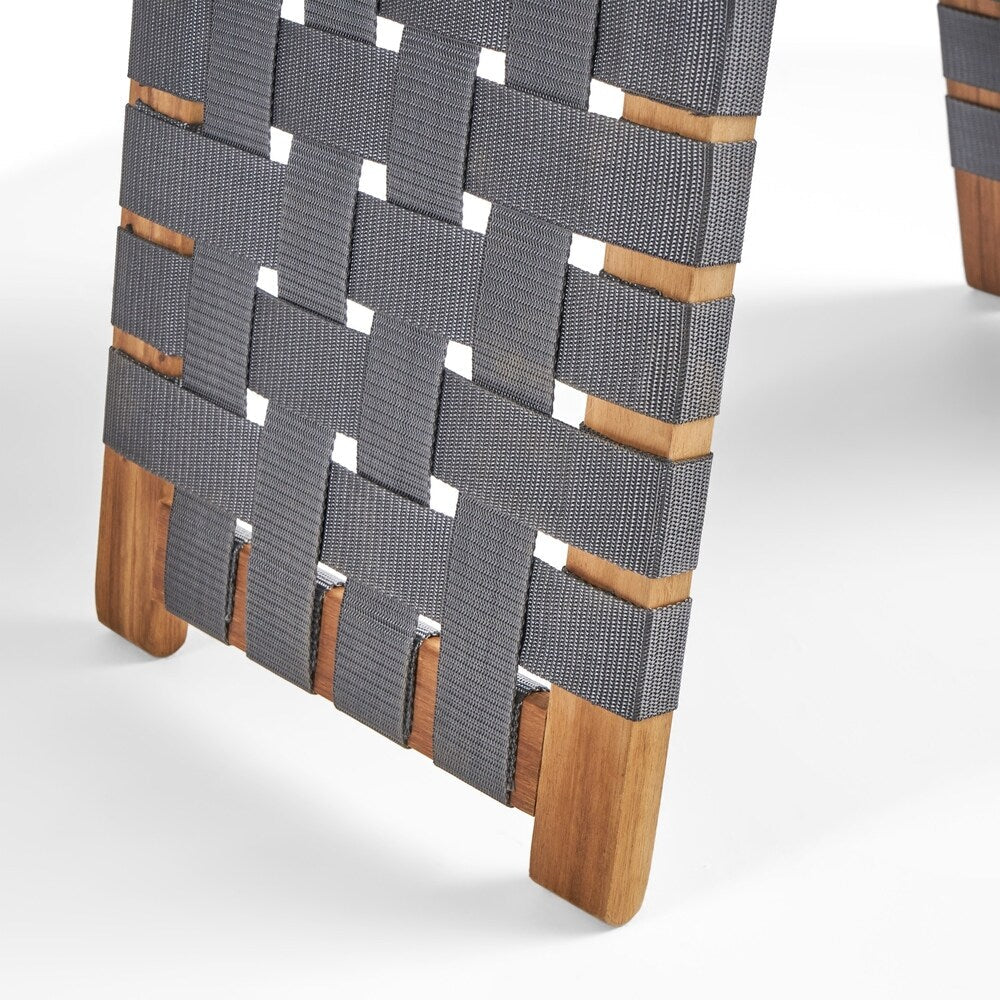 Salon de jardin pliable Huntsville 2 places en bois d'acacia avec ceinture décorative par Christopher Knight Home