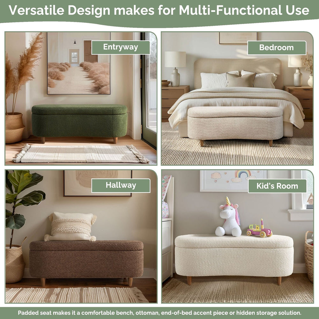Banc d'appoint de rangement incurvé de style boucle INK IVY Bailey
