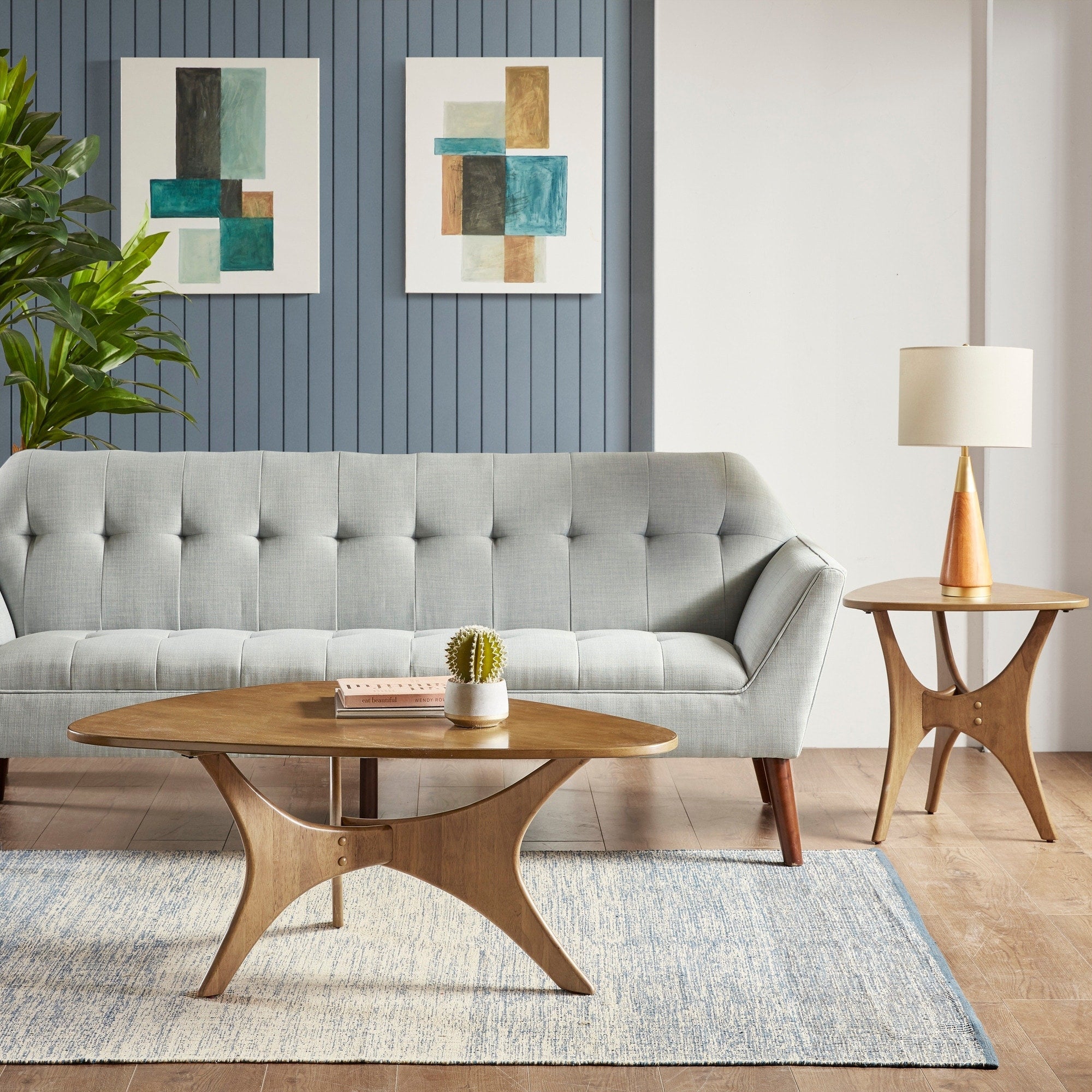 INK IVY Blaze Triangle Wood Side Table