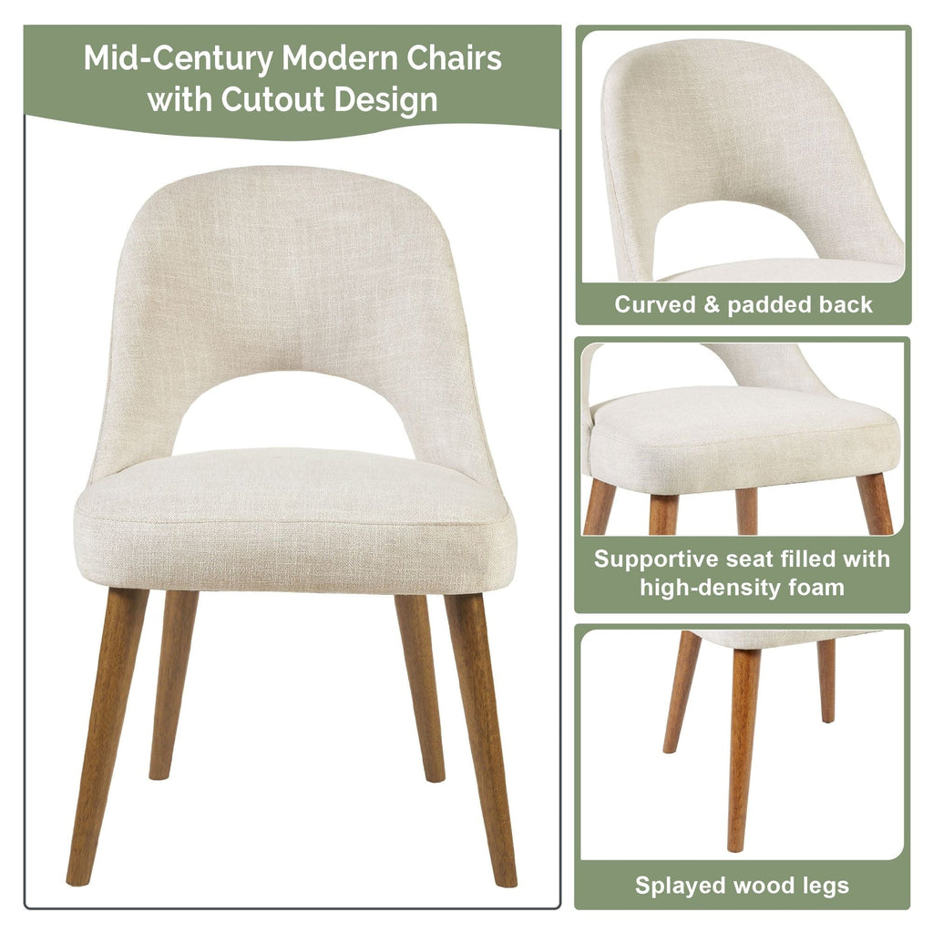 Chaises de salle à manger rembourrées INK IVY Nola avec dossier découpé (lot de 2)