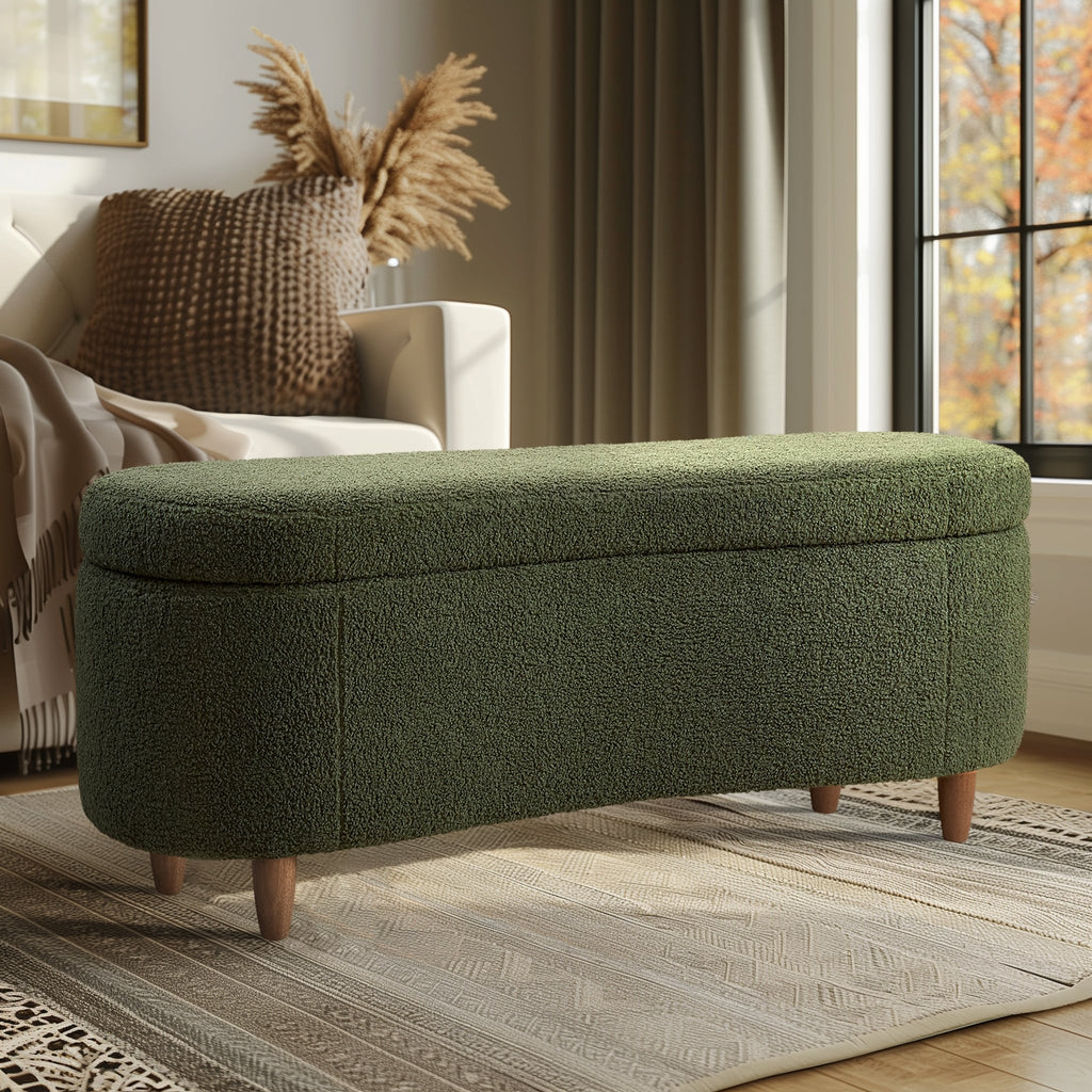 Banc d'appoint de rangement incurvé de style boucle INK IVY Bailey