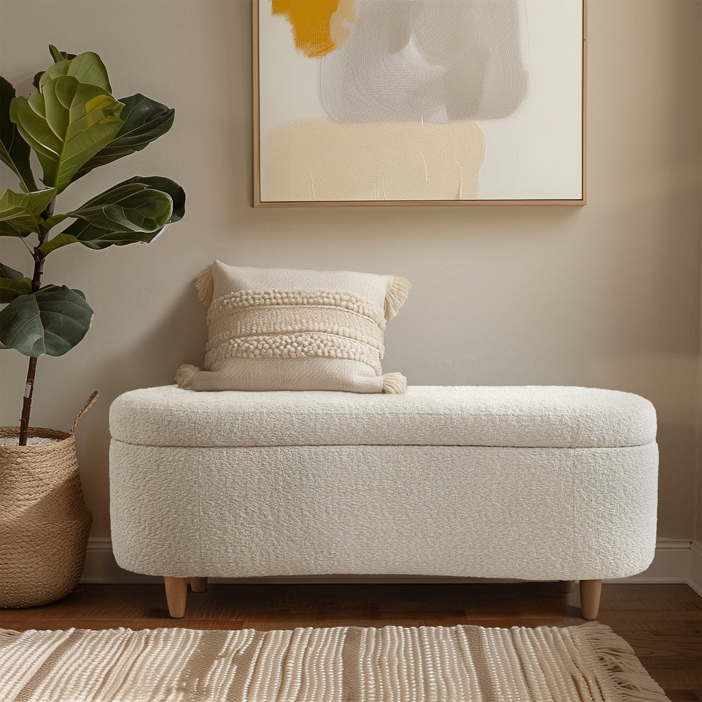 Banc d'appoint de rangement incurvé de style boucle INK IVY Bailey