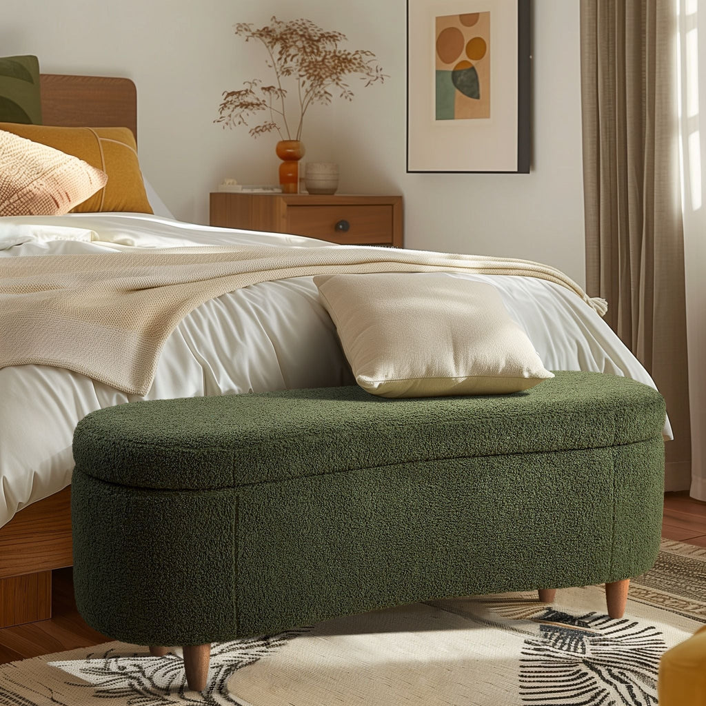 Banc d'appoint de rangement incurvé de style boucle INK IVY Bailey