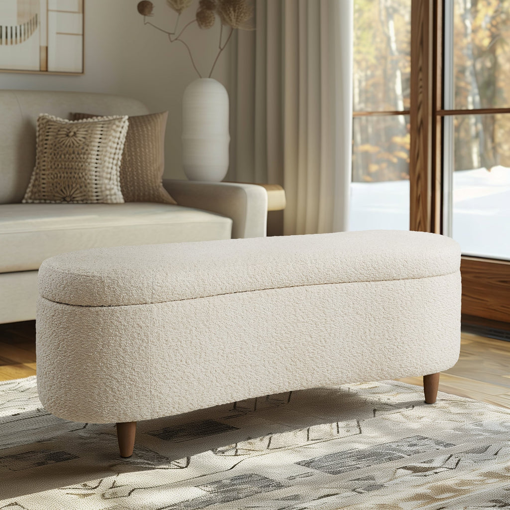 Banc d'appoint de rangement incurvé de style boucle INK IVY Bailey