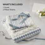 Parure de lit Imani en coton imprimé avec chenille INK+IVY