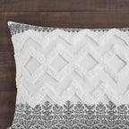 Parure de lit 3 pièces en coton avec capitonnage chenille INK+IVY Mila