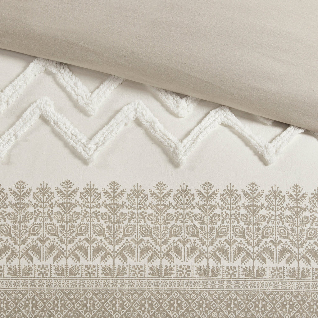 Parure de lit 3 pièces en coton avec capitonnage chenille INK+IVY Mila