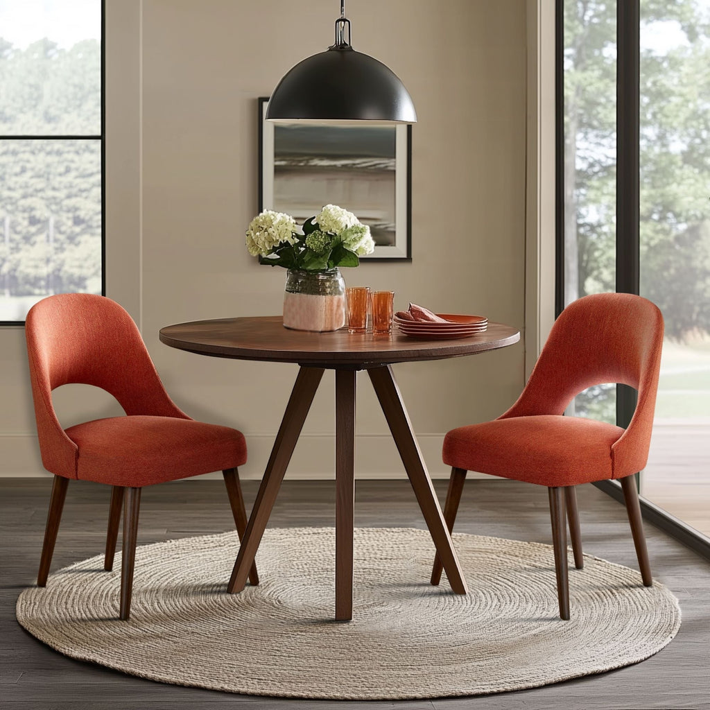 Chaises de salle à manger rembourrées INK IVY Nola avec dossier découpé (lot de 2)