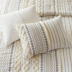 Parure de lit Imani en coton imprimé avec chenille INK+IVY