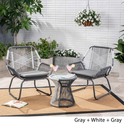 Ensemble de salon de jardin tissé 3 pièces Idaho par Christopher Knight Home