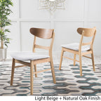 Chaise de salle à manger Abrielle en bois d'hévéa rembourrée, style milieu de siècle, par Christopher Knight Home (lot de 2)