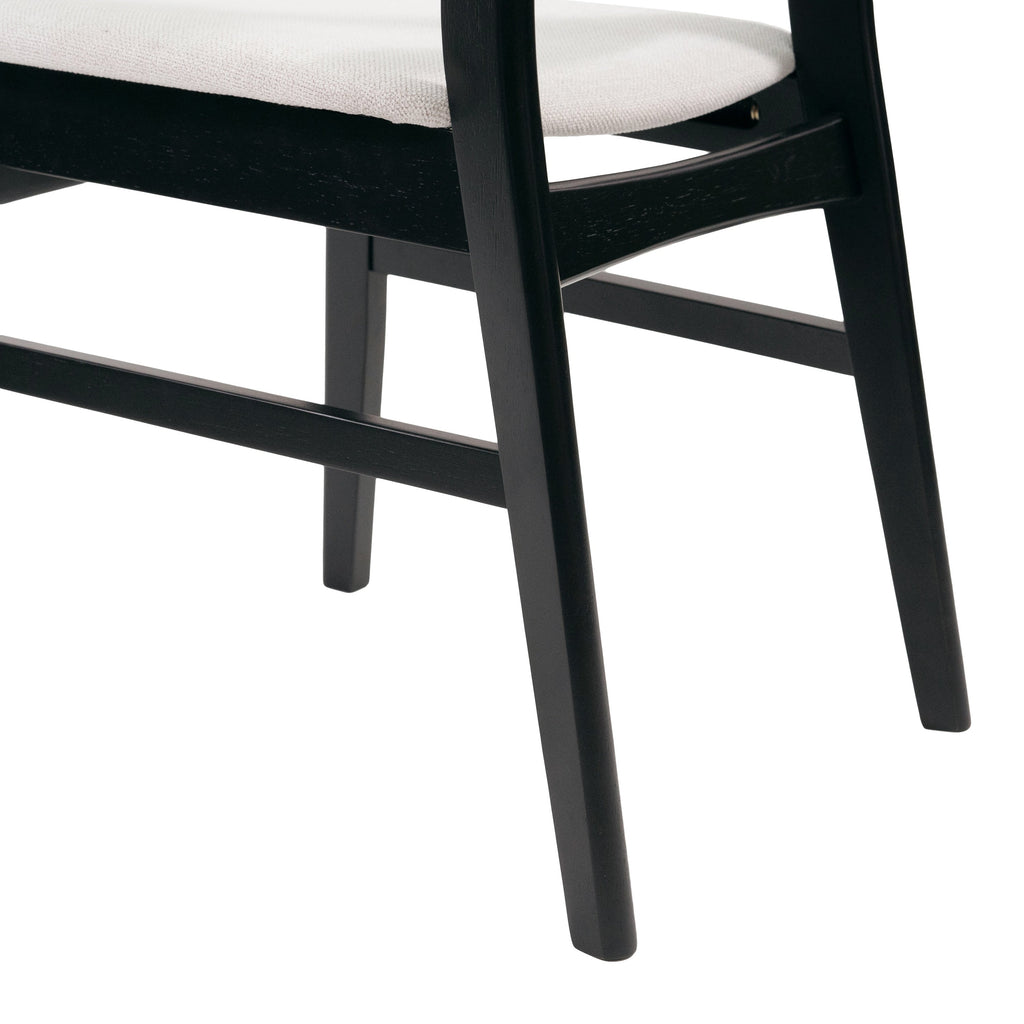 Chaise de salle à manger Abrielle en bois d'hévéa rembourrée, style milieu de siècle, par Christopher Knight Home (lot de 2)