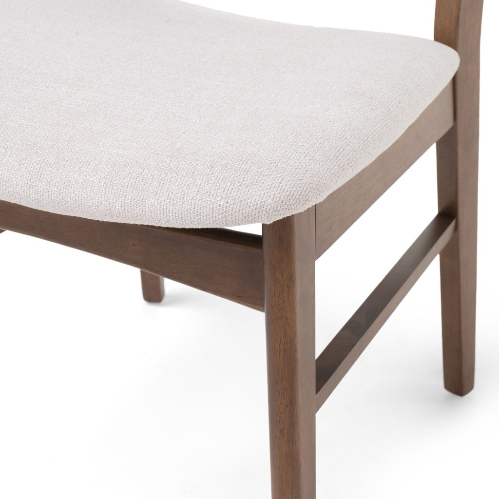 Chaise de salle à manger Abrielle en bois d'hévéa rembourrée, style milieu de siècle, par Christopher Knight Home (lot de 2)