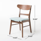 Chaise de salle à manger Abrielle en bois d'hévéa rembourrée, style milieu de siècle, par Christopher Knight Home (lot de 2)