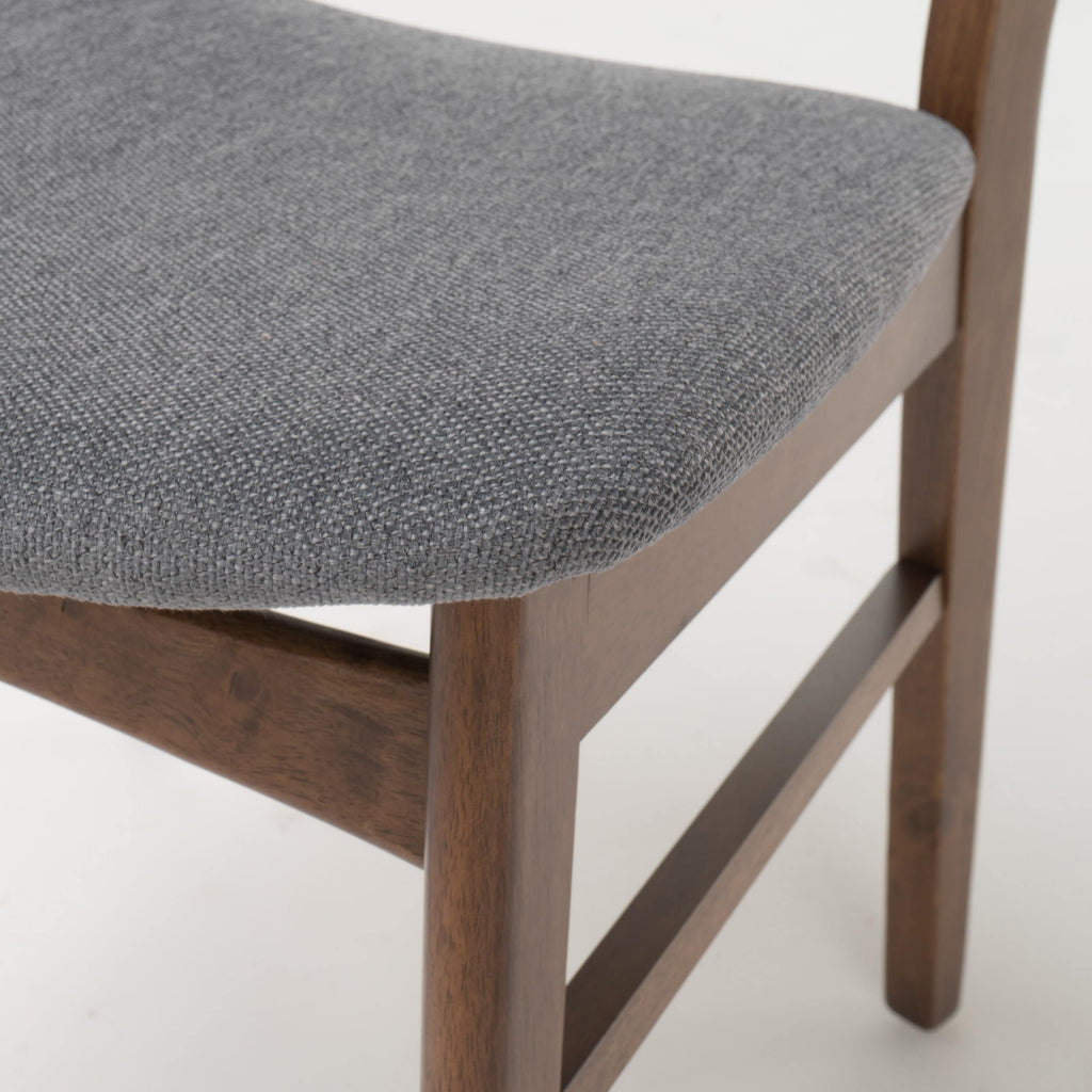 Chaise de salle à manger Abrielle en bois d'hévéa rembourrée, style milieu de siècle, par Christopher Knight Home (lot de 2)
