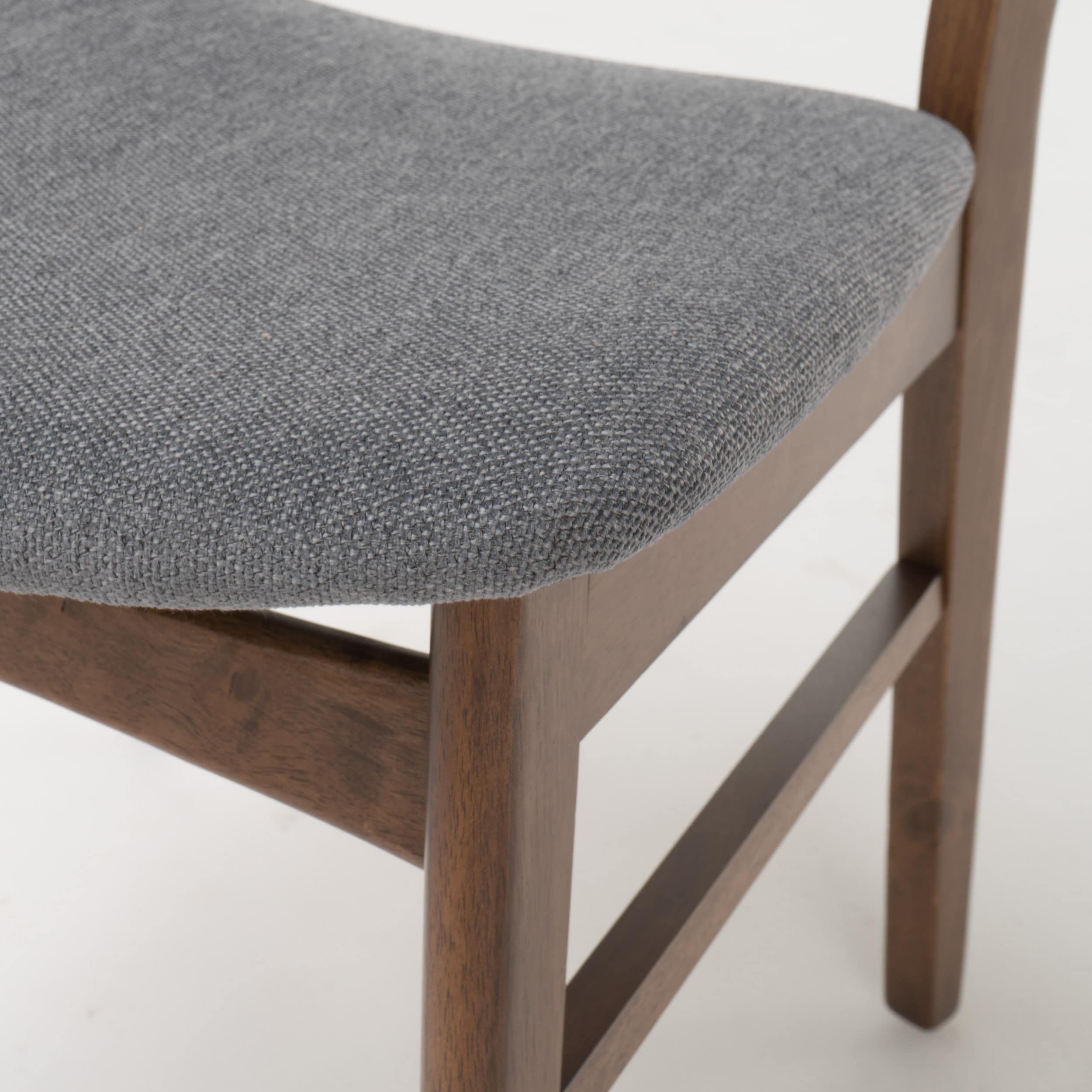 Chaise de salle à manger Abrielle en bois d'hévéa rembourrée, style milieu de siècle, par Christopher Knight Home (lot de 2)