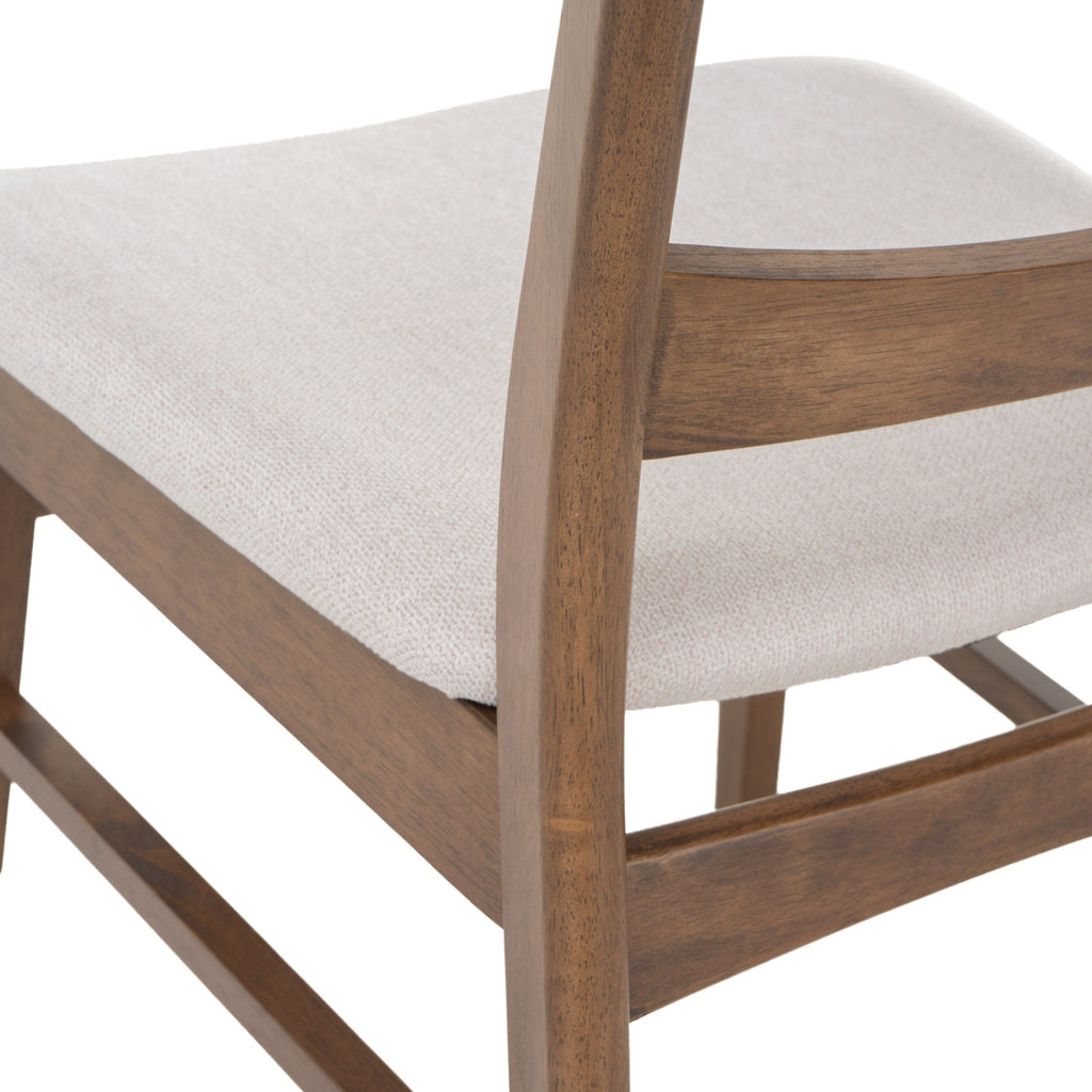 Chaise de salle à manger Abrielle en bois d'hévéa rembourrée, style milieu de siècle, par Christopher Knight Home (lot de 2)