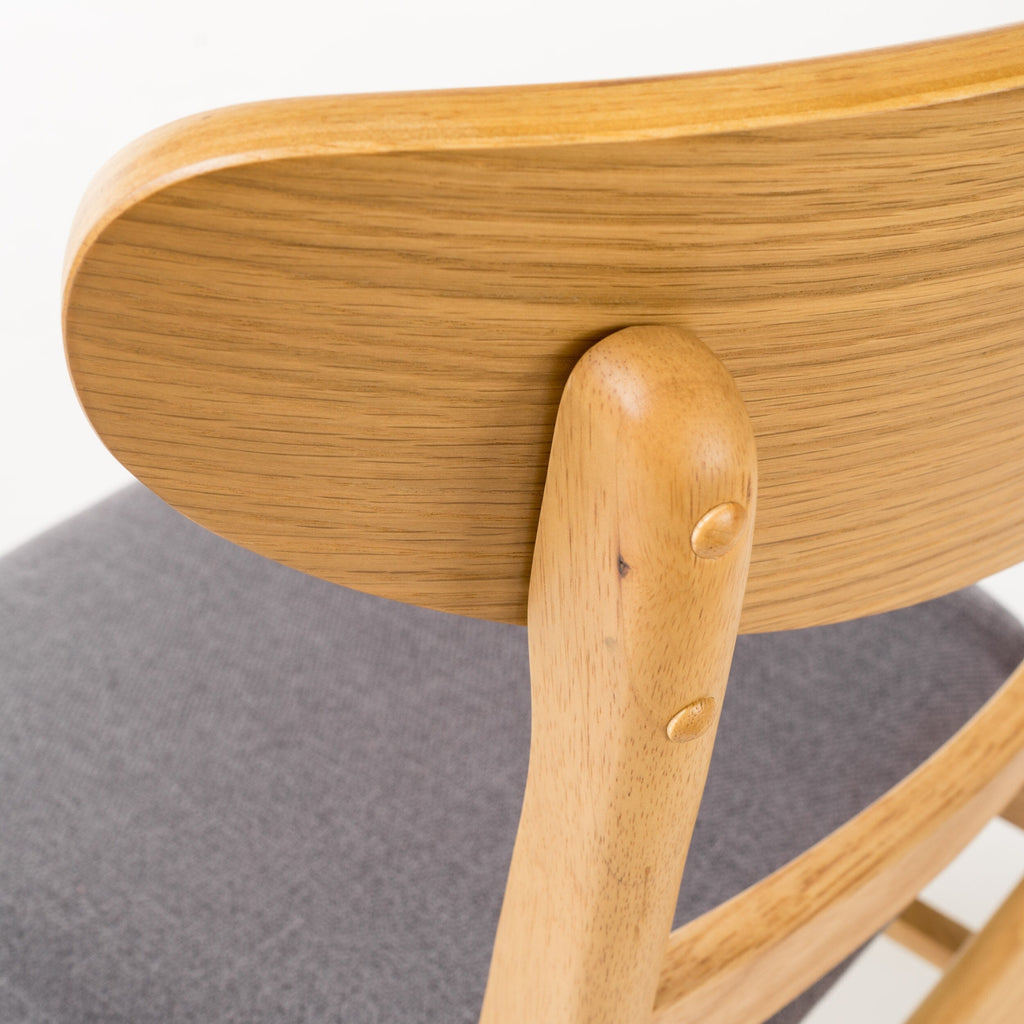 Chaise de salle à manger Abrielle en bois d'hévéa rembourrée, style milieu de siècle, par Christopher Knight Home (lot de 2)