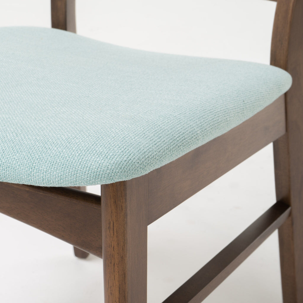 Chaise de salle à manger Abrielle en bois d'hévéa rembourrée, style milieu de siècle, par Christopher Knight Home (lot de 2)