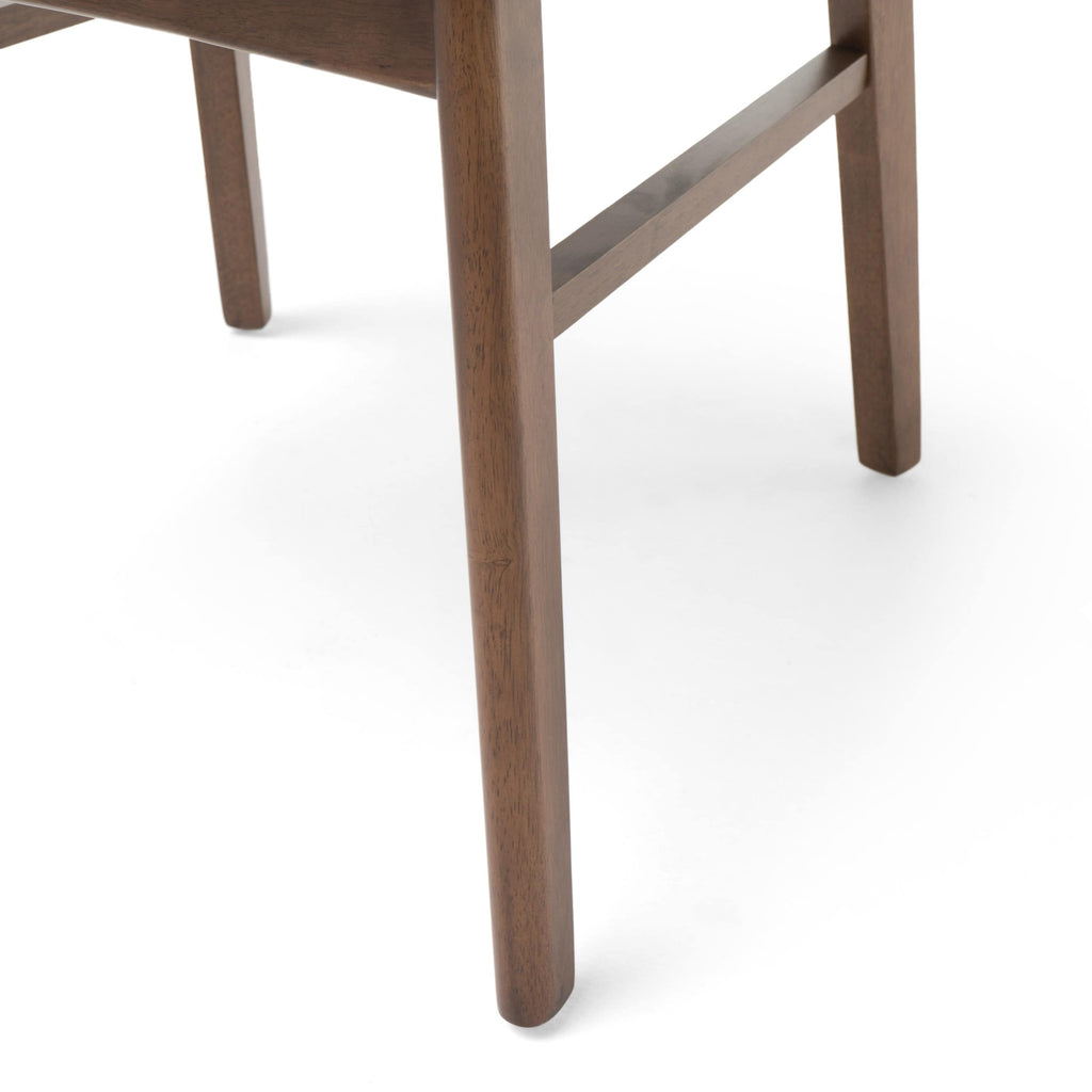 Chaise de salle à manger Abrielle en bois d'hévéa rembourrée, style milieu de siècle, par Christopher Knight Home (lot de 2)