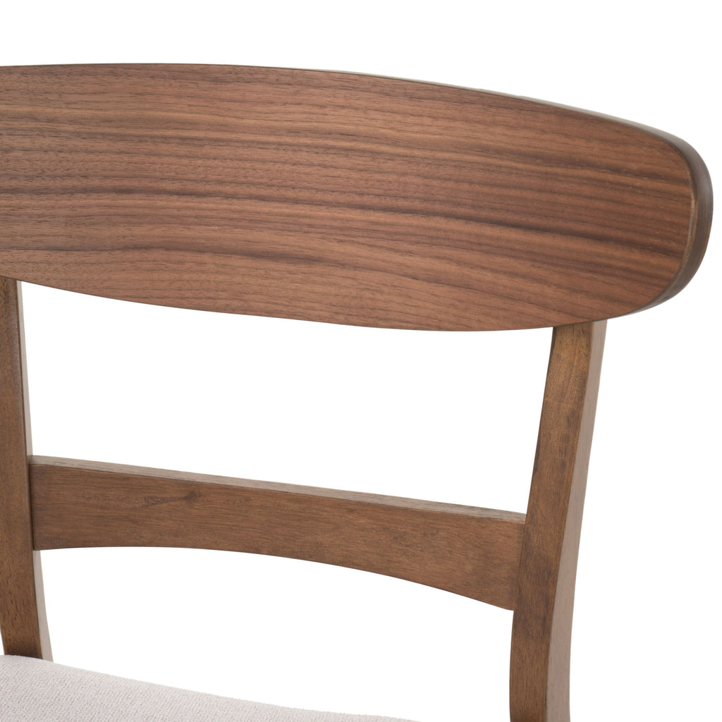 Chaise de salle à manger Abrielle en bois d'hévéa rembourrée, style milieu de siècle, par Christopher Knight Home (lot de 2)