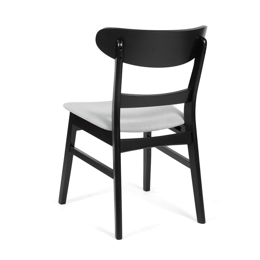Chaise de salle à manger Abrielle en bois d'hévéa rembourrée, style milieu de siècle, par Christopher Knight Home (lot de 2)