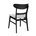 Chaise de salle à manger Abrielle en bois d'hévéa rembourrée, style milieu de siècle, par Christopher Knight Home (lot de 2)