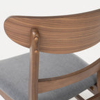 Chaise de salle à manger Abrielle en bois d'hévéa rembourrée, style milieu de siècle, par Christopher Knight Home (lot de 2)