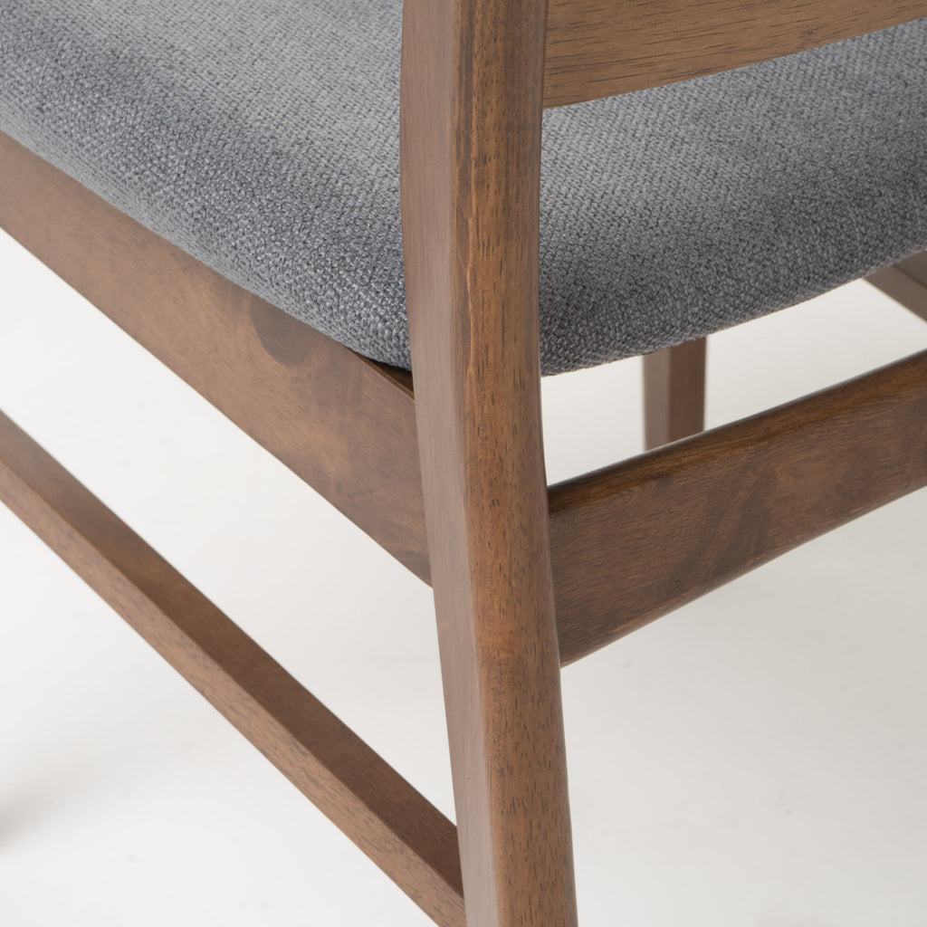 Chaise de salle à manger Abrielle en bois d'hévéa rembourrée, style milieu de siècle, par Christopher Knight Home (lot de 2)