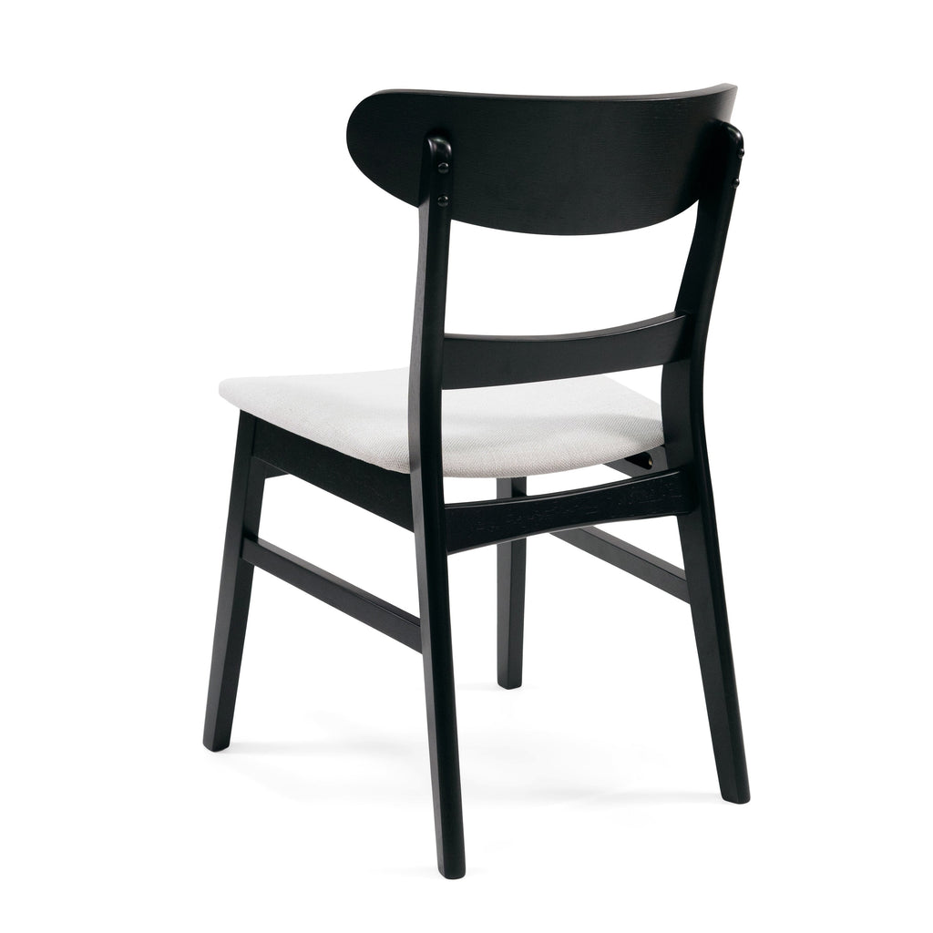 Chaise de salle à manger Abrielle en bois d'hévéa rembourrée, style milieu de siècle, par Christopher Knight Home (lot de 2)