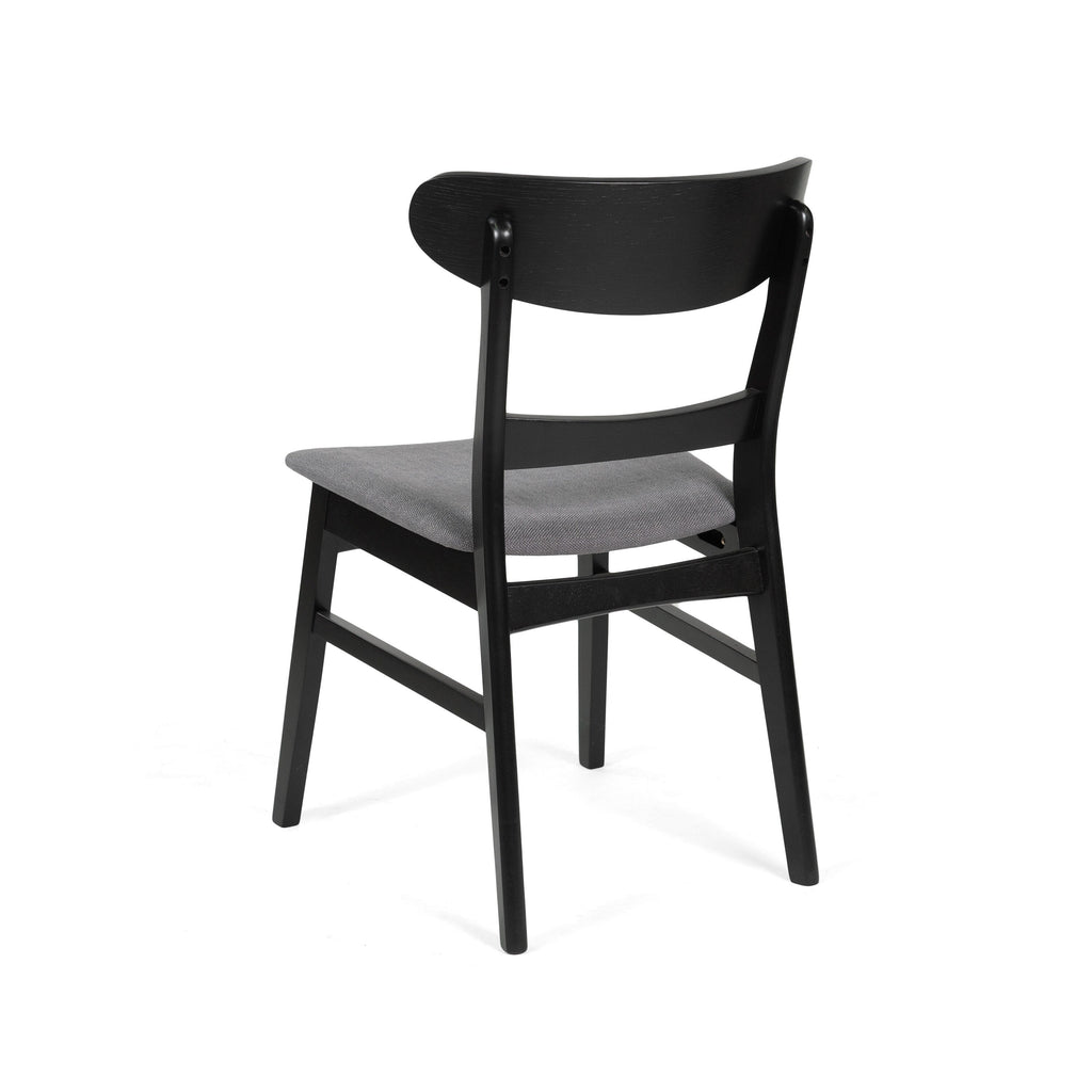 Chaise de salle à manger Abrielle en bois d'hévéa rembourrée, style milieu de siècle, par Christopher Knight Home (lot de 2)