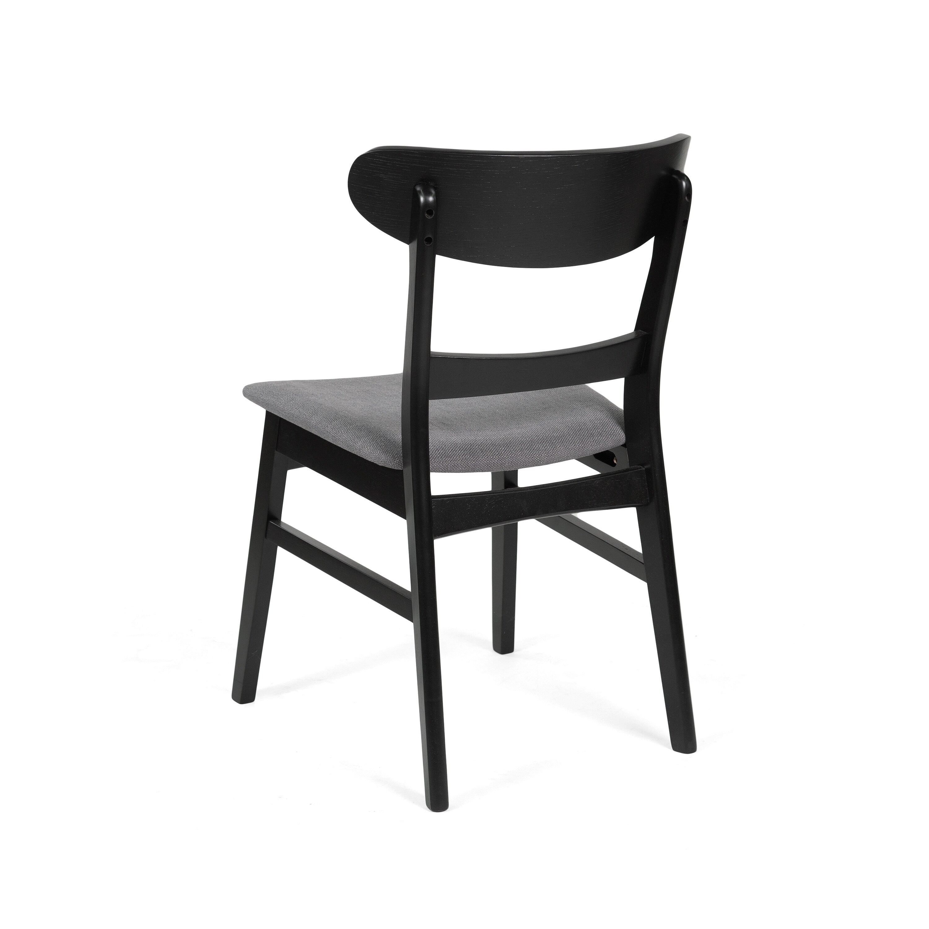 Chaise de salle à manger Abrielle en bois d'hévéa rembourrée, style milieu de siècle, par Christopher Knight Home (lot de 2)