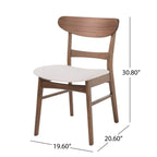 Chaise de salle à manger Abrielle en bois d'hévéa rembourrée, style milieu de siècle, par Christopher Knight Home (lot de 2)