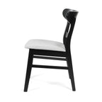 Chaise de salle à manger Abrielle en bois d'hévéa rembourrée, style milieu de siècle, par Christopher Knight Home (lot de 2)