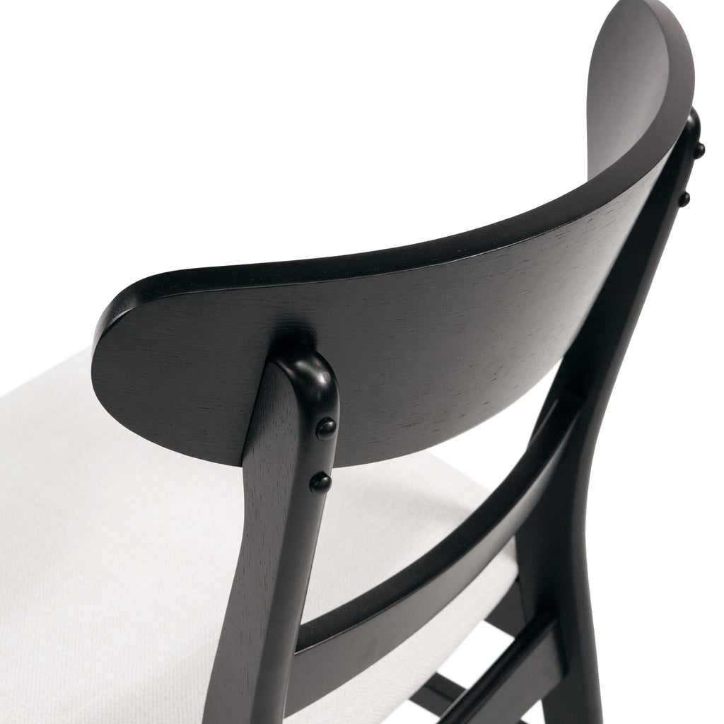 Chaise de salle à manger Abrielle en bois d'hévéa rembourrée, style milieu de siècle, par Christopher Knight Home (lot de 2)