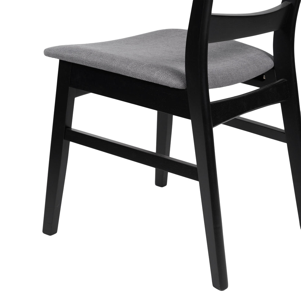 Chaise de salle à manger Abrielle en bois d'hévéa rembourrée, style milieu de siècle, par Christopher Knight Home (lot de 2)