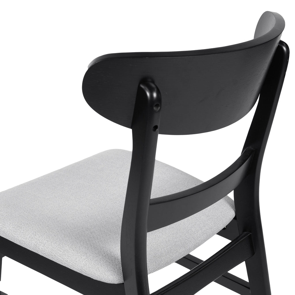 Chaise de salle à manger Abrielle en bois d'hévéa rembourrée, style milieu de siècle, par Christopher Knight Home (lot de 2)