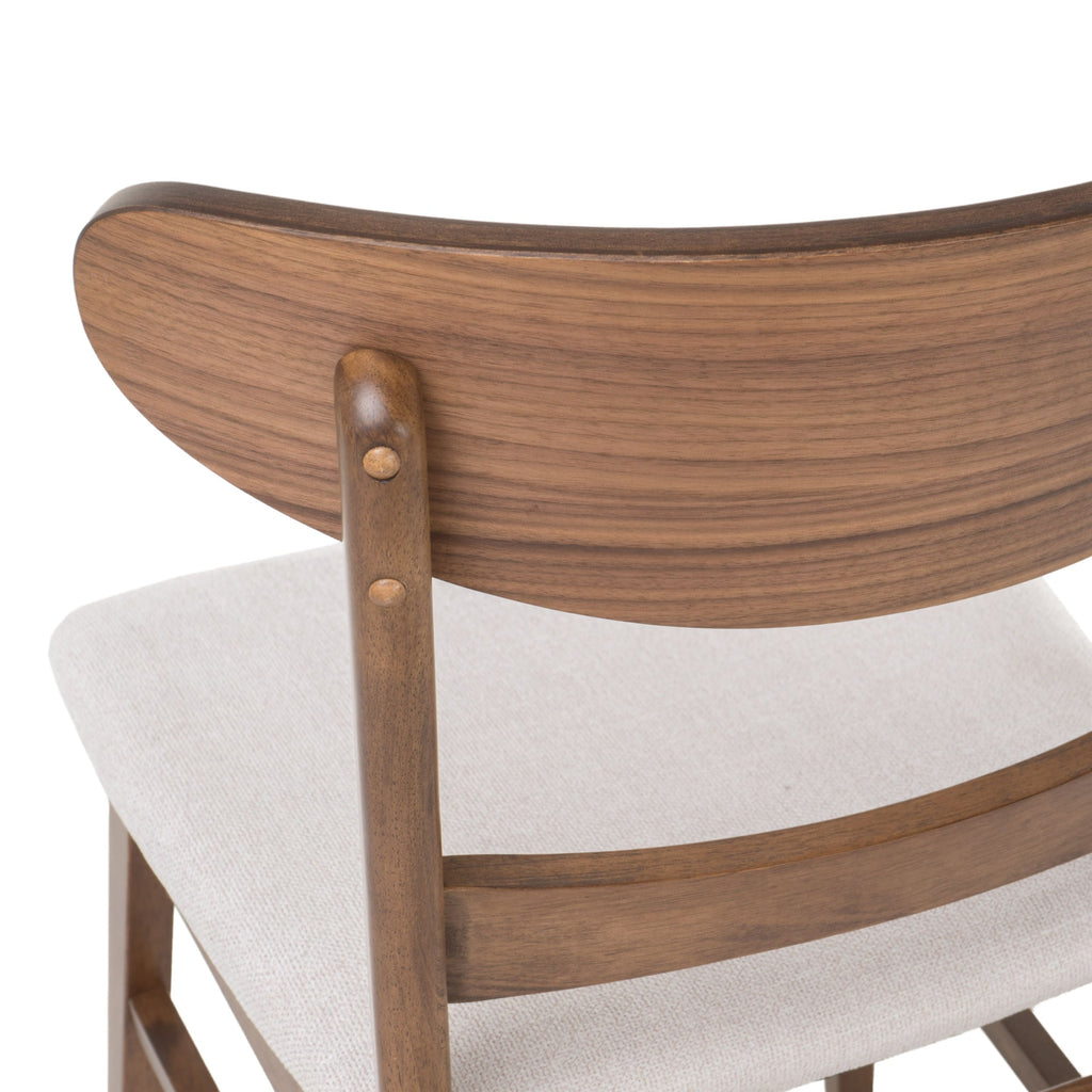 Chaise de salle à manger Abrielle en bois d'hévéa rembourrée, style milieu de siècle, par Christopher Knight Home (lot de 2)