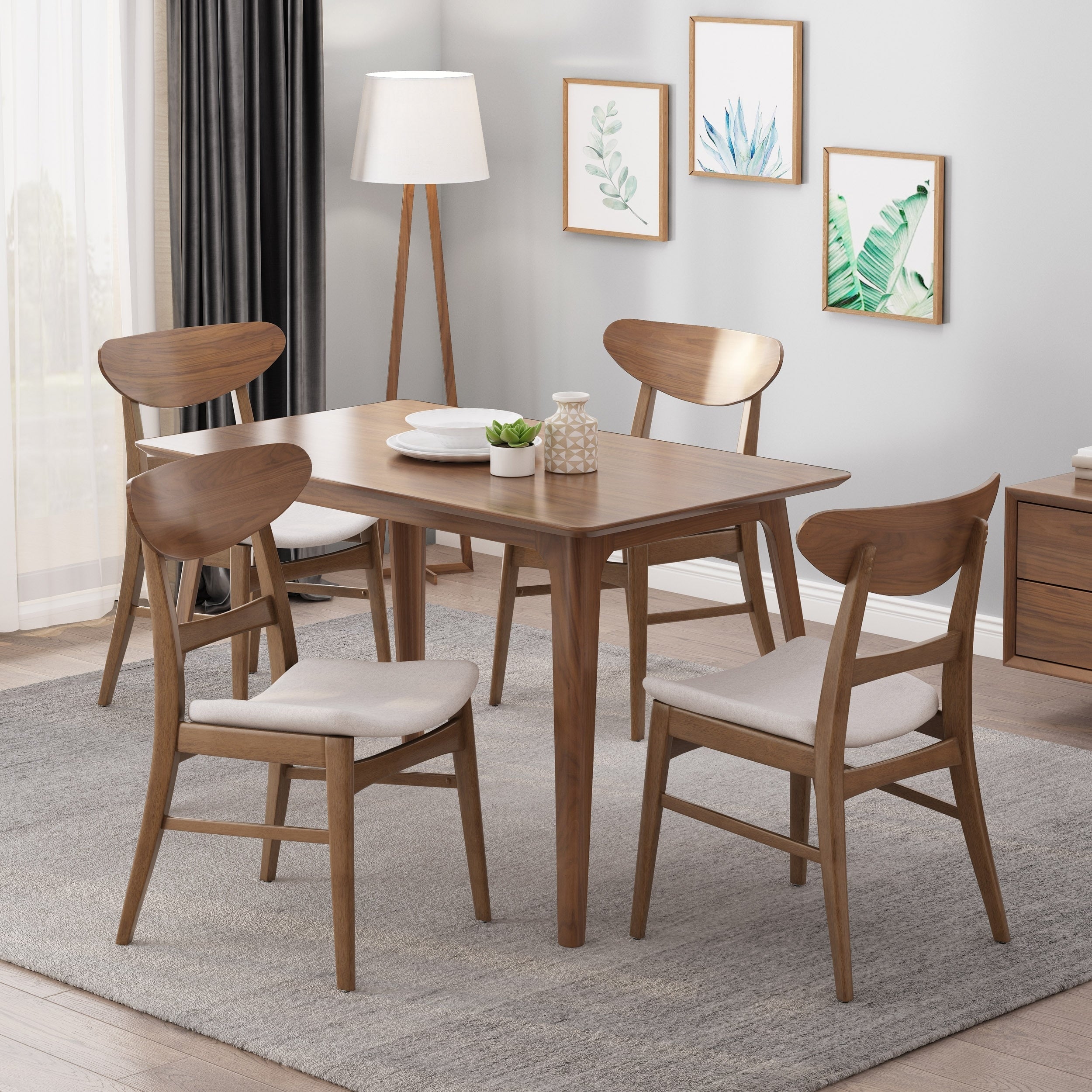 Chaises de salle à manger modernes Idalia du milieu du siècle (lot de 4) par Christopher Knight Home