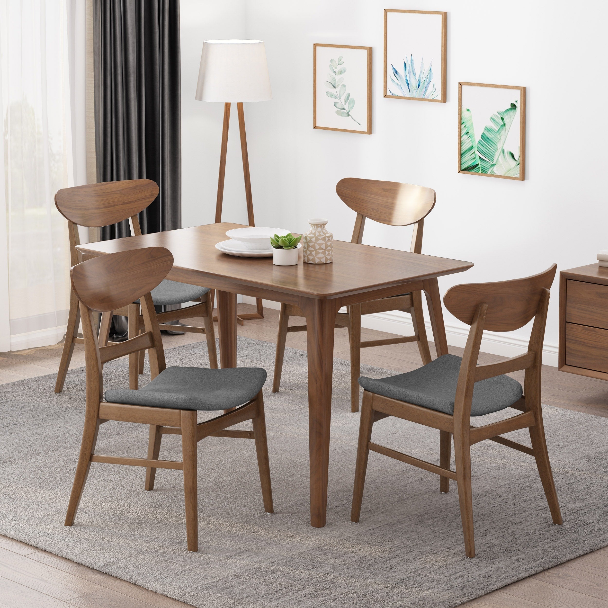 Chaises de salle à manger modernes Idalia du milieu du siècle (lot de 4) par Christopher Knight Home