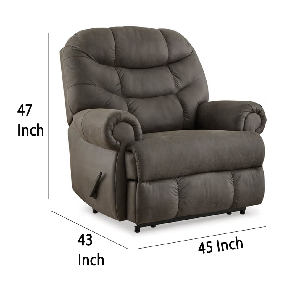 Fauteuil inclinable manuel mural Ikra Zero, capitonné, similicuir gris