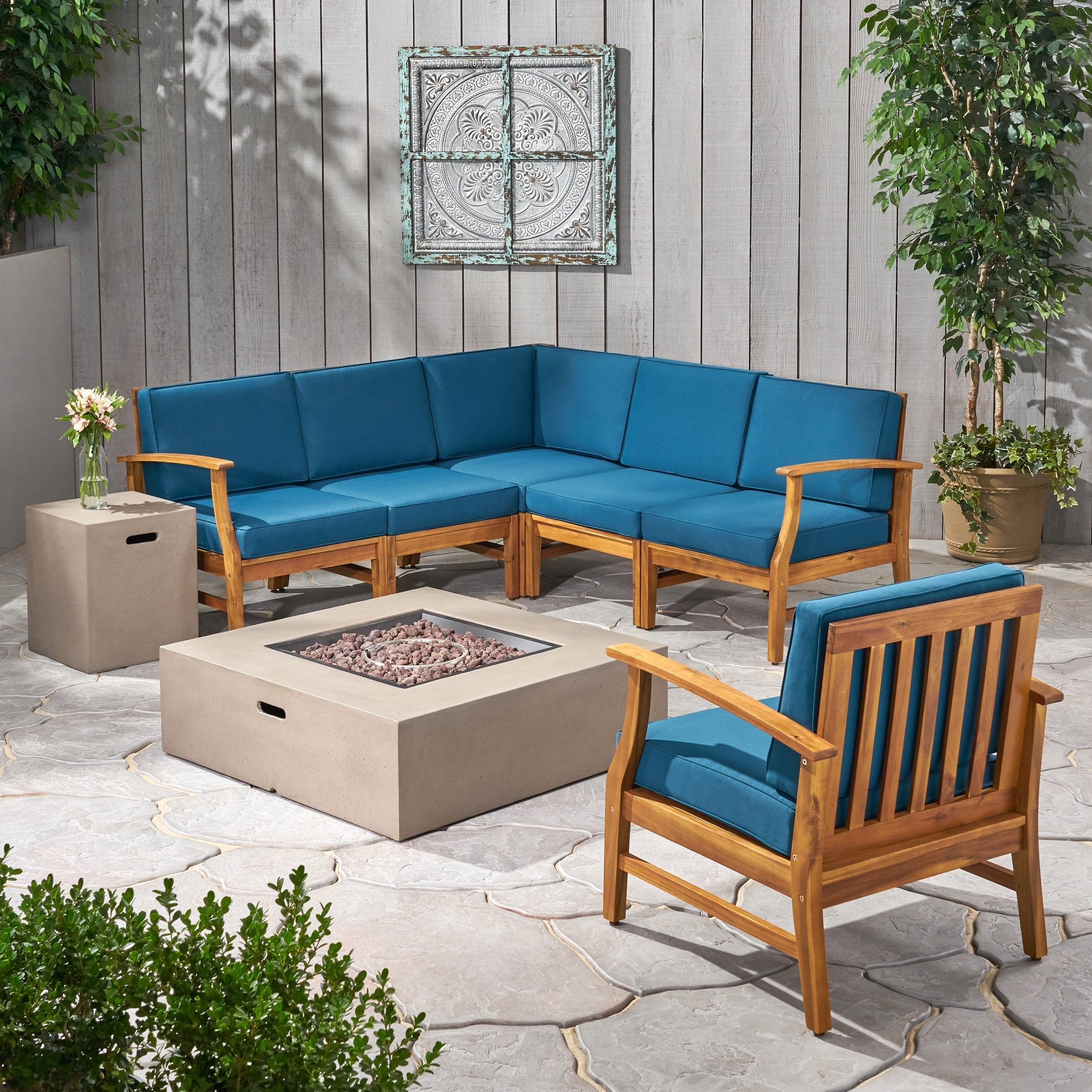 Ensemble de canapés d'extérieur Illona en acacia par Christopher Knight Home